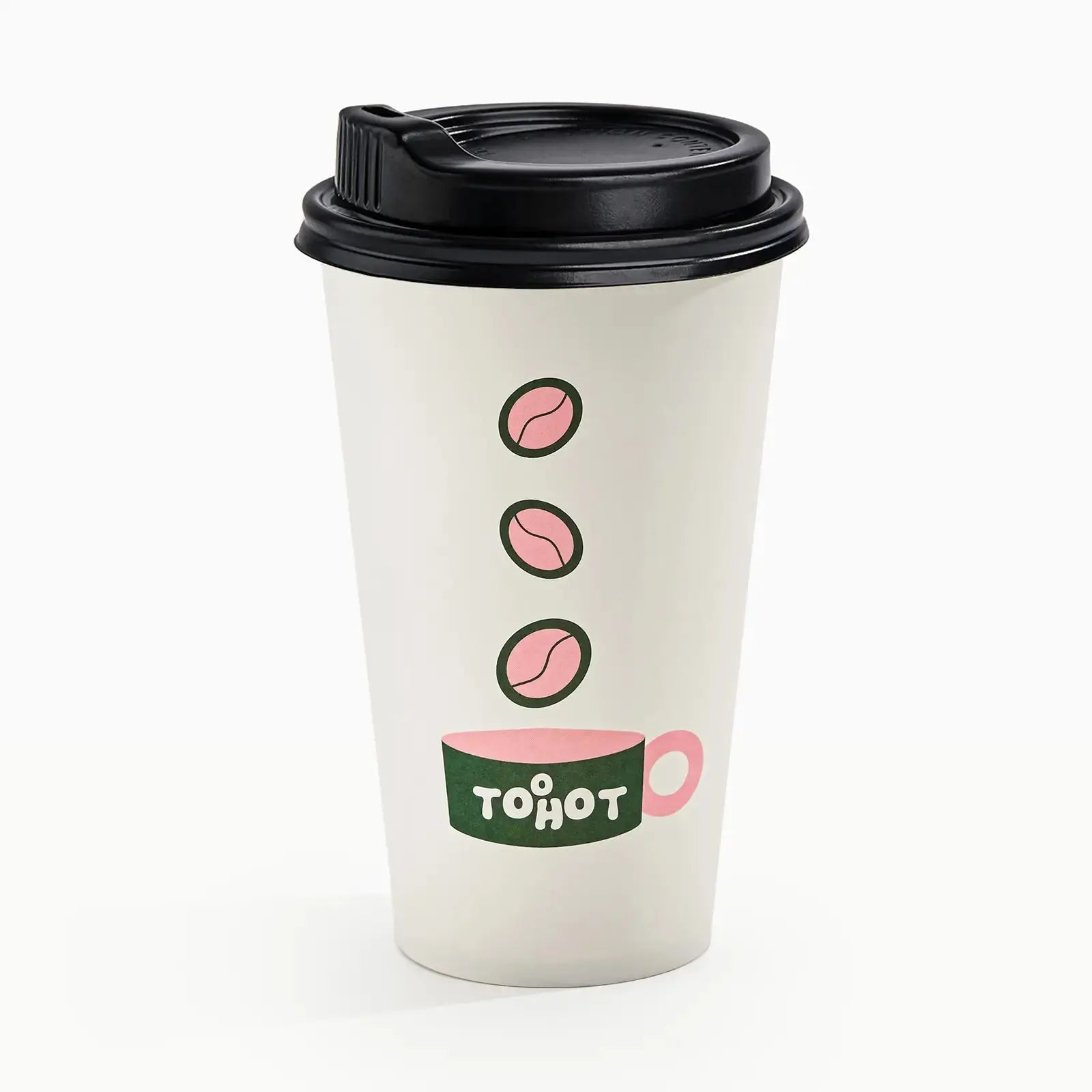 16 oz Custom Recyclable Paper Cups with Lids