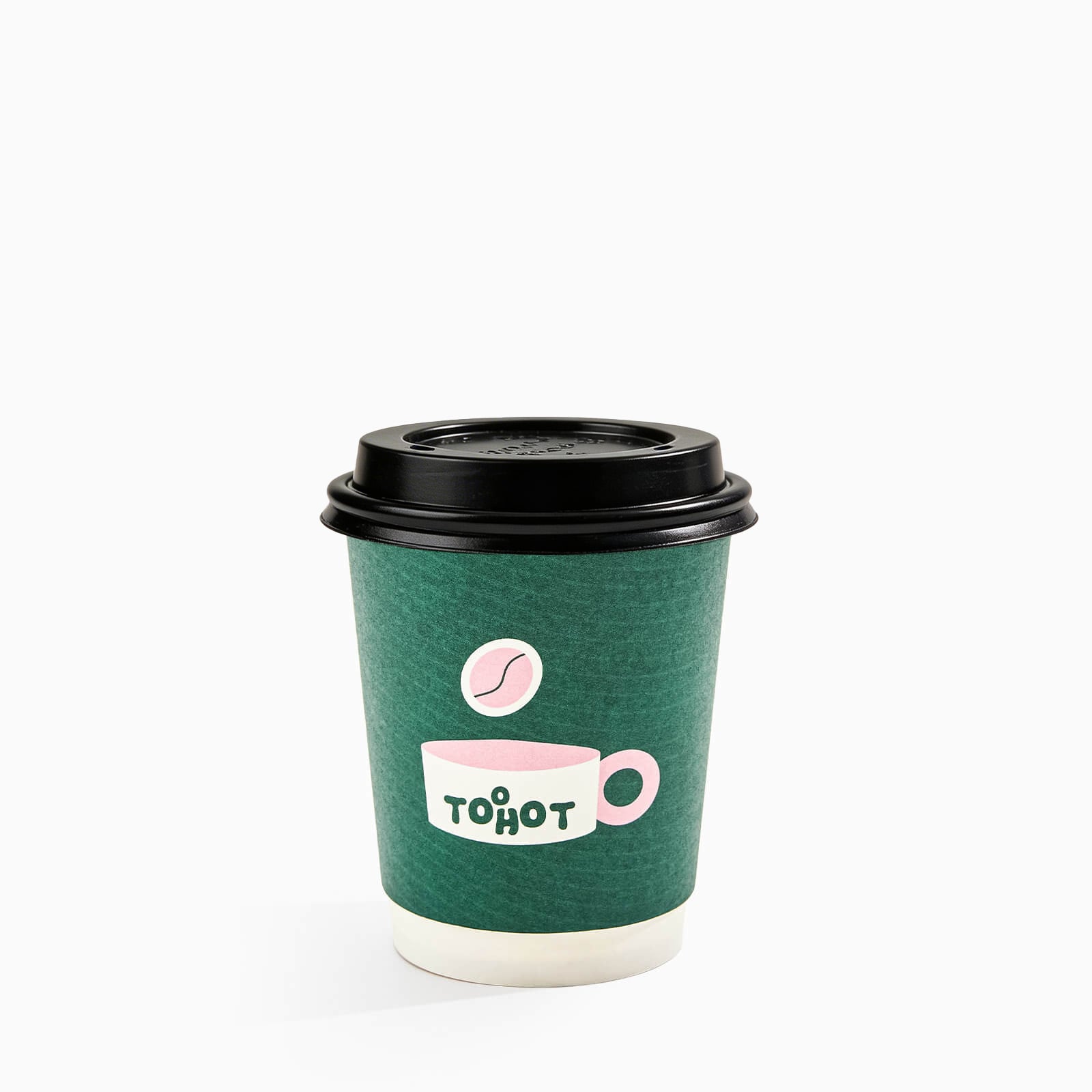 8 oz Custom Recyclable Double Wall Paper Cups with Lids