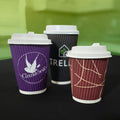 12 oz Custom Recyclable Double Wall Paper Cups with Lids