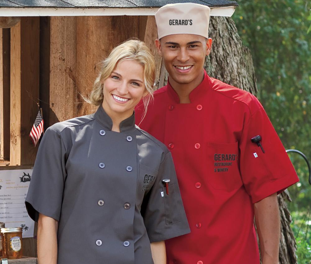 custom embroidered chef hat and jacket